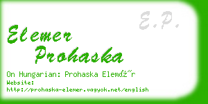 elemer prohaska business card